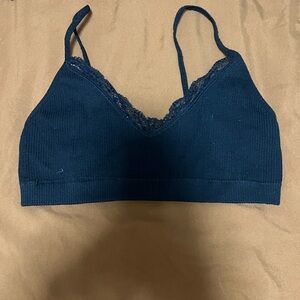 Navy Blue Lace Trim Bralette